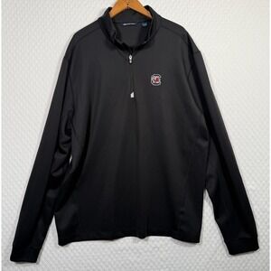 South Carolina Gamecocks 1/4 Zip Pullover Mens 2XT Long Sleeve Cutter Buck Black